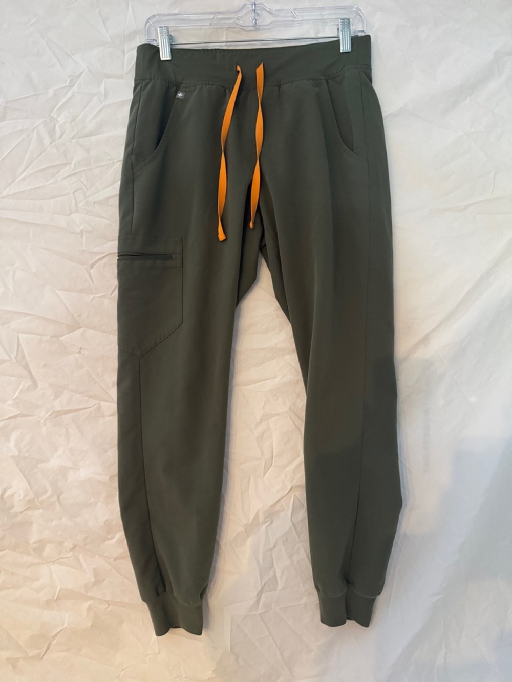 Figs Technical Collection Zamora Olive Nursing Joggers with Orange Drawstring